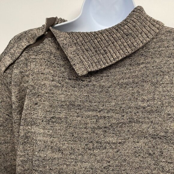 NEW Gap Striped Snap Turtle Neck Long Tunic Sweater Knit Top Split Cowl Sweater - Picture 8 of 9